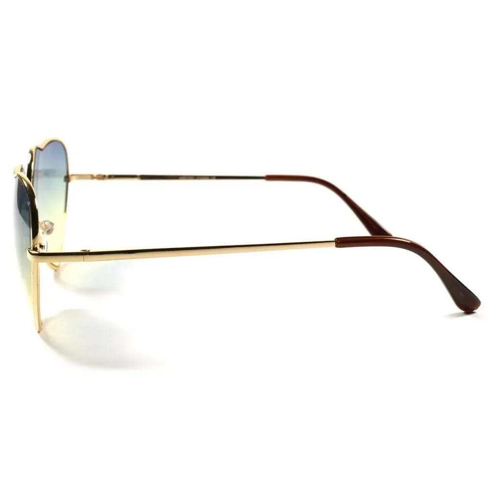 Green Lens Designer Fashion Vintage Retro Heart Shaped Womens Sunglasses E77B